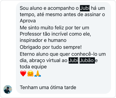 Depoimento de aluno