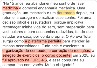 Depoimento medicina