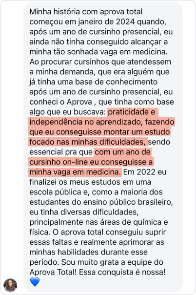 Depoimento medicina